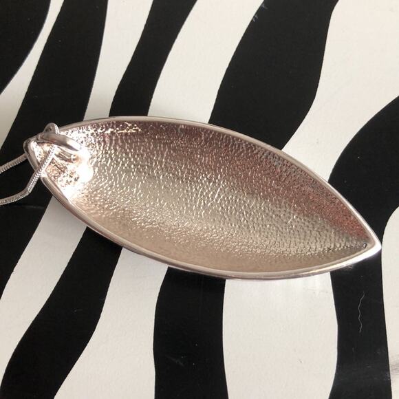 3 for $30 Stephan & Co. Silver Feather Necklace - Picture 5 of 6